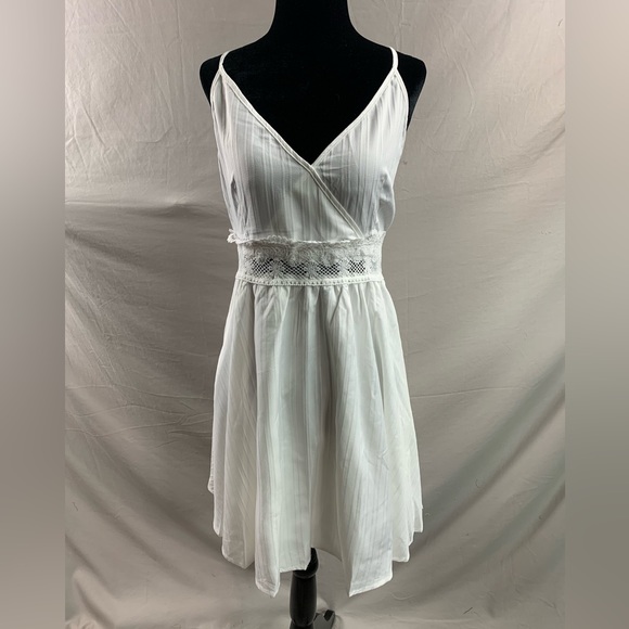 White Frenchy Contrast Lace Cami Dress - Picture 6 of 6